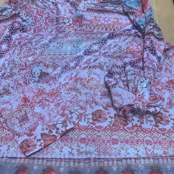 Croft & Barrow large but cut full sleeves button up to 3/4 or long sleeve blouse - Picture 15 of 16